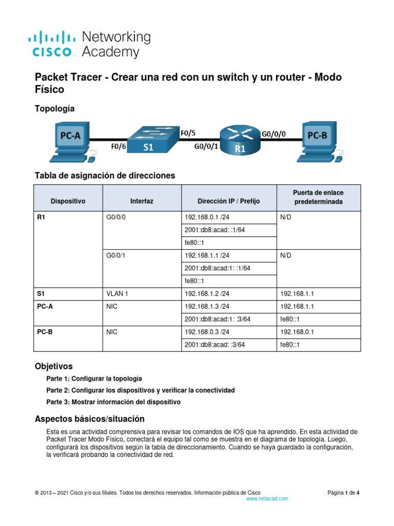 Configuración de Red con Switch y Router | PDF | Enrutador (Computación ...