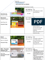 BẢNG BÁO GIÁ SẢN PHẨM thần kinh