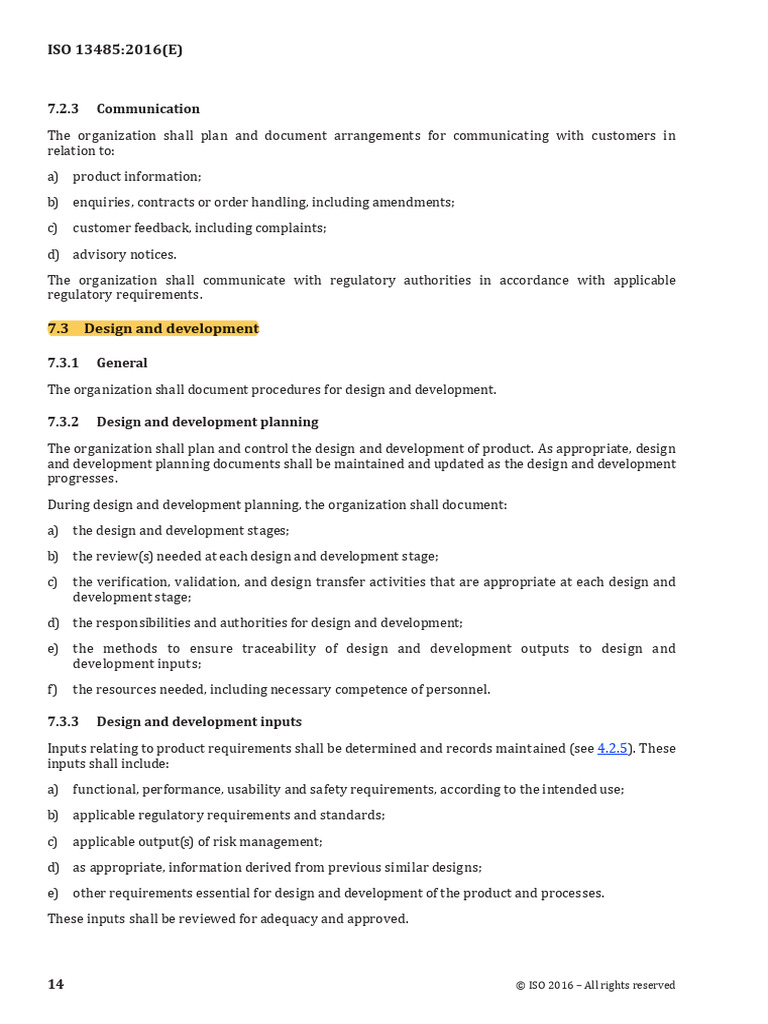 Iso 13485 2016 Pdf Verification And Validation Medical Device
