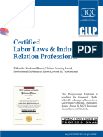 Certified Labor Laws IR Professional CLLP Brochure Lahore