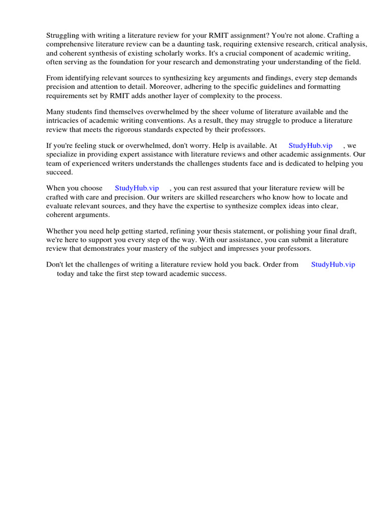 Literature Review Example Rmit PDF Apa Style Essays