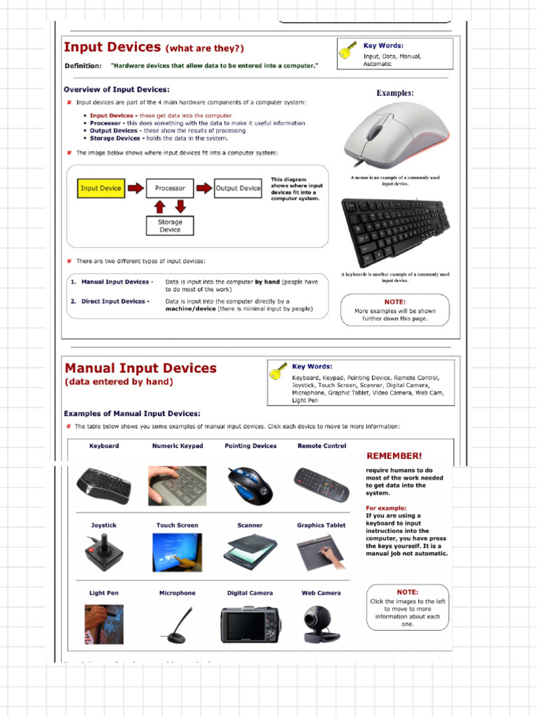 Manual Input Devices and Direct Input Devices | PDF | Image Scanner ...