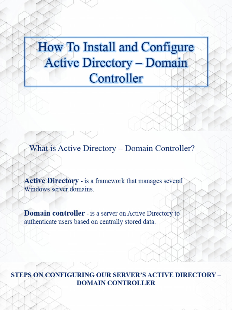 02 Active Directory _ Domain Controller | PDF | Ip Address | Active ...