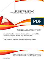 Feature Writing New
