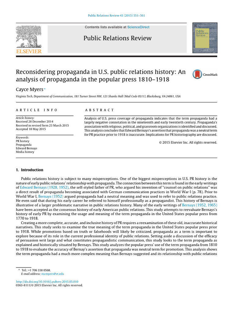 Public Relations History Pdf