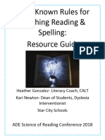 Little-Known Rules For Teaching Reading Spelling Resource Guide Handout