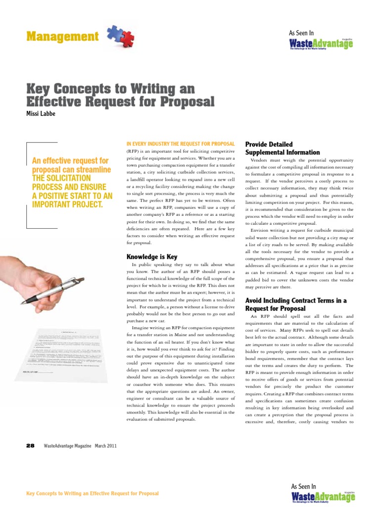 Key Concepts | PDF | Request For Proposal | Business