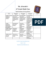 Ms. Alvarado's 6 Grade Math Class: Math Problem-Solving Rubric