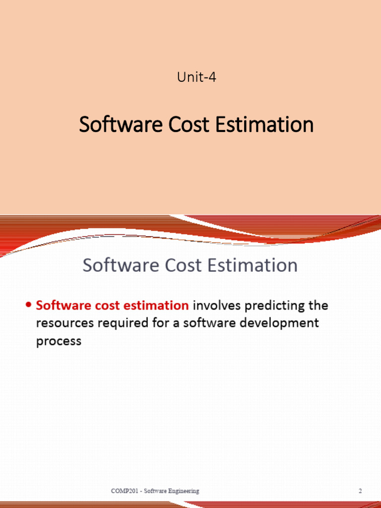 Unit 4 SoftwareCostEstimation Part 1 | PDF | Software | Programming