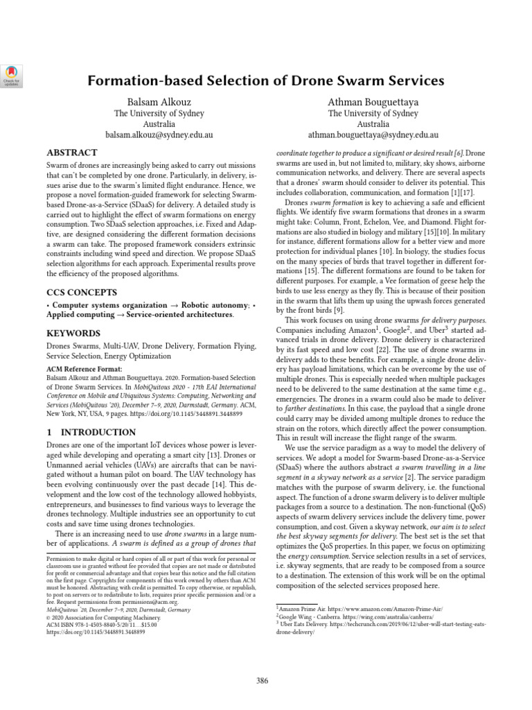 Energy - Formation-Based Selection of Drone Swarm Services | PDF ...