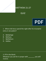 Matthew 21-28 Quiz