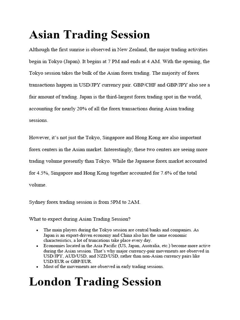 Trading Session | PDF | Foreign Exchange Market | Money