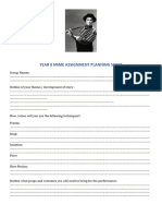 Year 8 Mime Assignment Planning Sheet