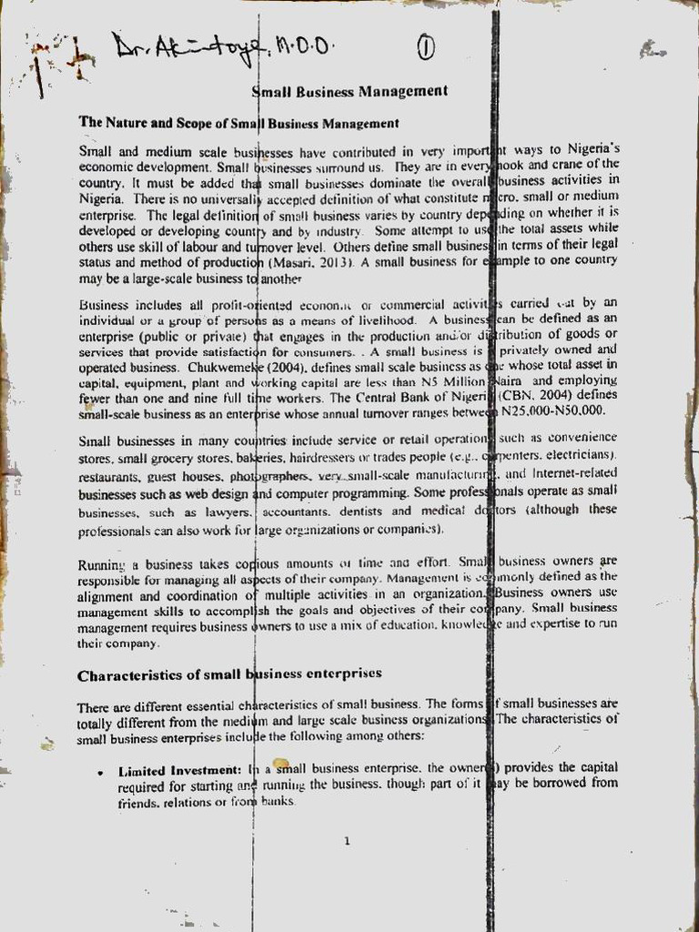 Evd Small Business Management Pdf Pdf