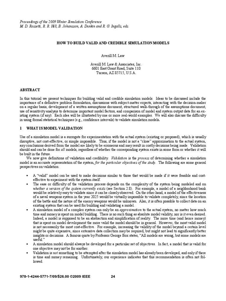 How To Build Valid and Credible Simulation Models | PDF | Computer ...