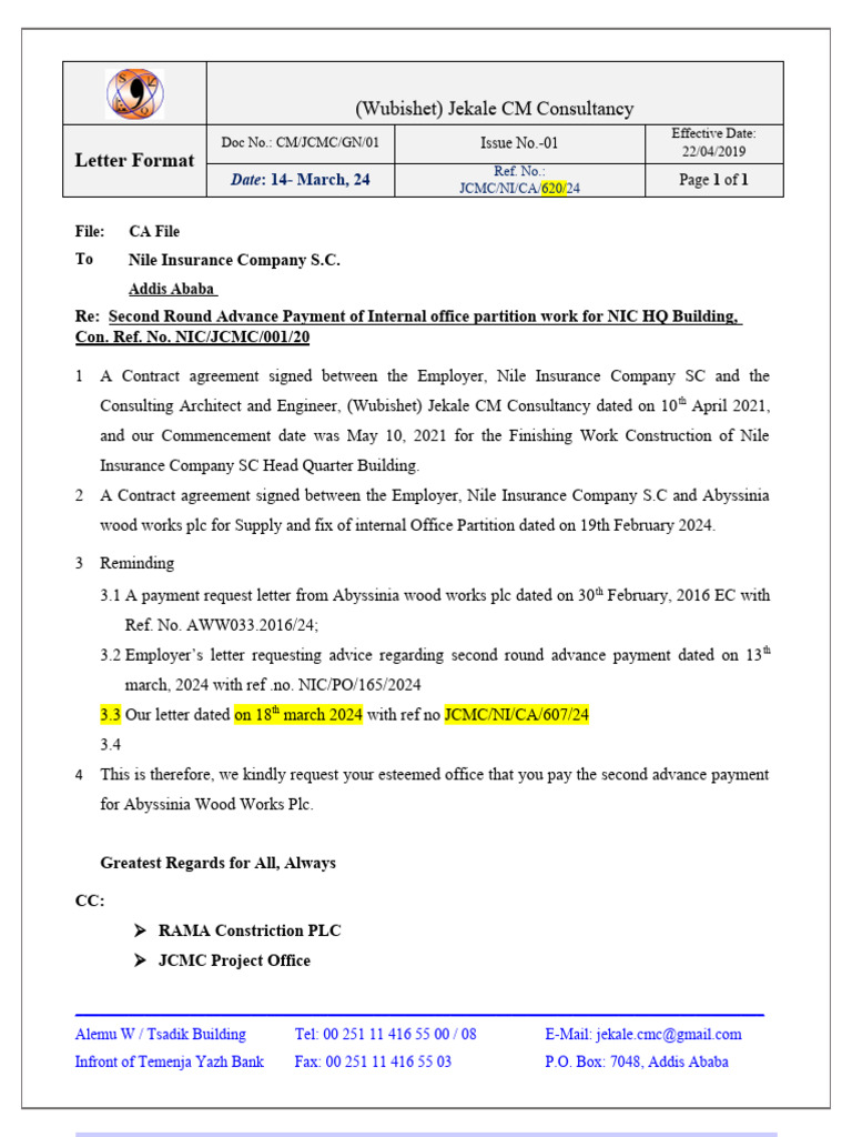Second Advance Payment Correct | PDF