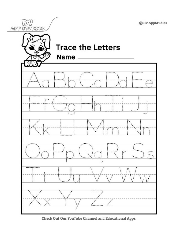 124 free printable worksheets for kids a z alphabet letter tracing