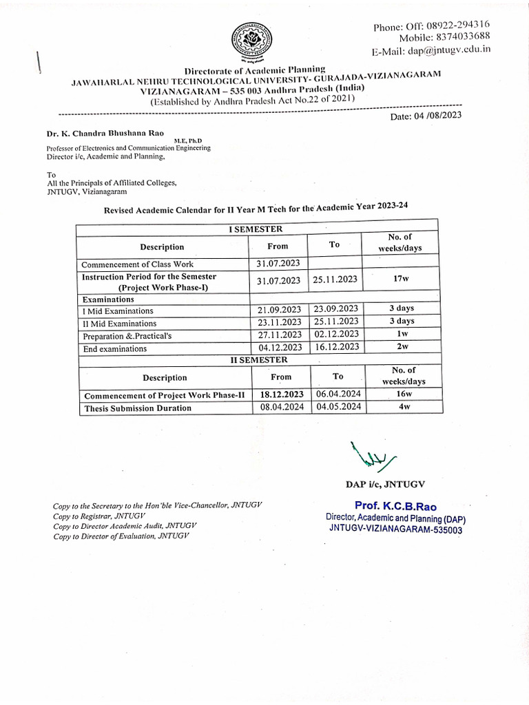 1691152920-9654revised Academic Calander For M | PDF