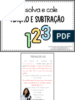 Combo 31 Resolva e Cole Adicao e Subtracao Fviupc