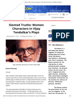 Slanted Truths - Women Characters in Vijay Tendulkar's Plays - The Beacon Webzine