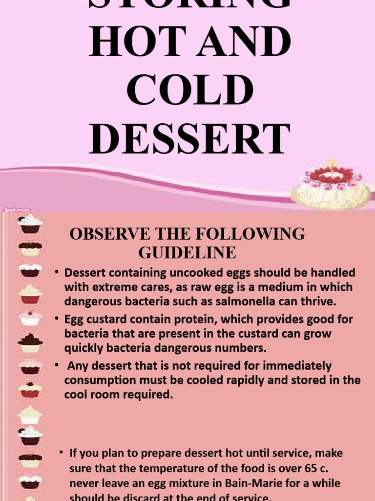 Storing Hot and Cold Dessert PDF
