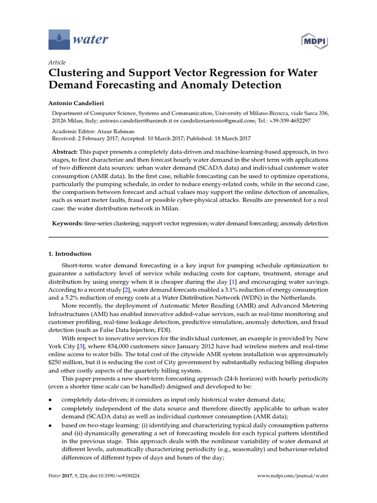 Water Demand Forecasting Using Machine Learning | PDF | Forecasting ...