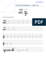Handwriting Letters QQ Printable