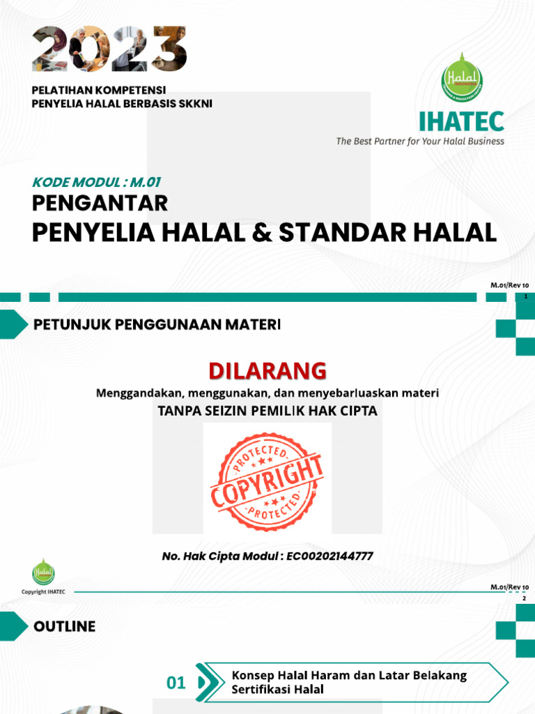 M.01 Pengantar Penyelia Halal & Standar Halal Rev10 - 2023 | PDF