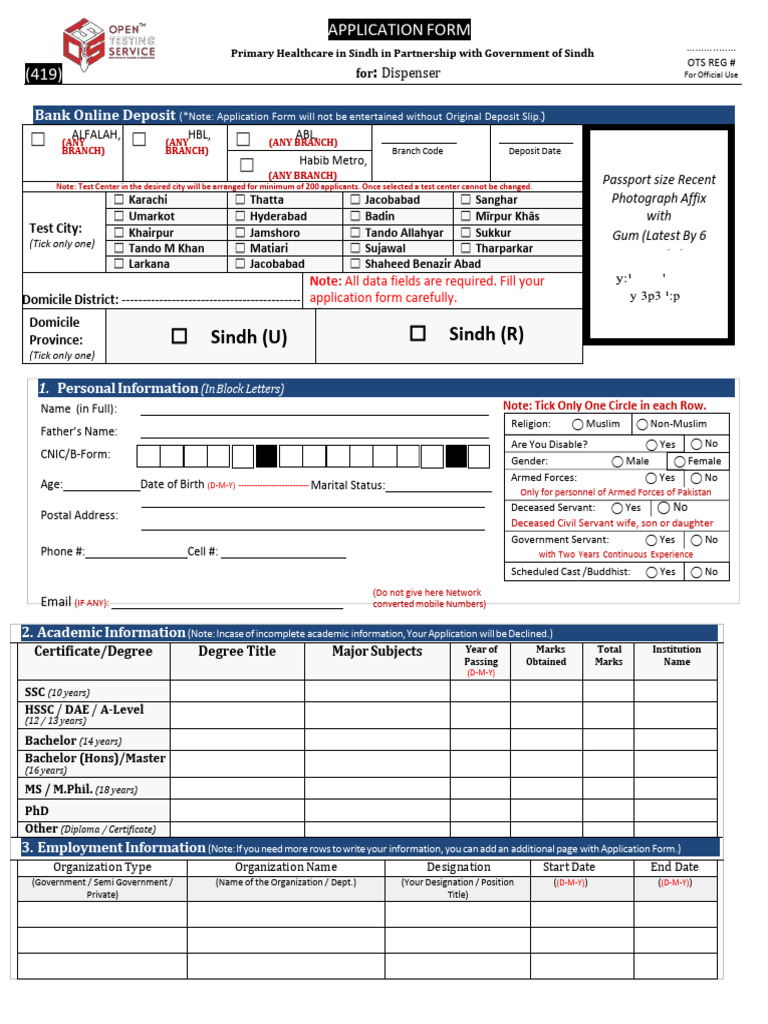 Sindh (U) Sindh (R) : Bank Online Deposit | PDF
