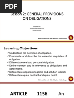 Lesson 2 General Provisions On Obligations