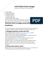 Kandungan Nutrisi Dalam Buah Mangga