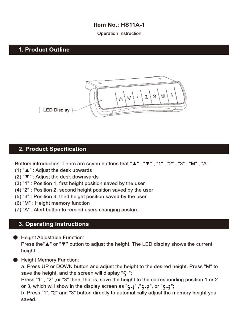 Pracovny Stol Hs11a-1. - Manual | PDF