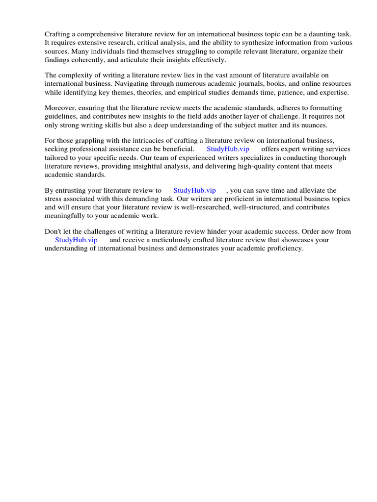 BUSINESS LITERATURE REVIEW EXAMPLE PDF visual data 2