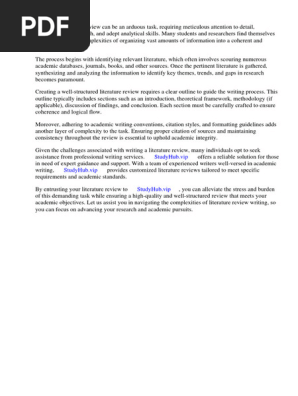 Literature Review Outline