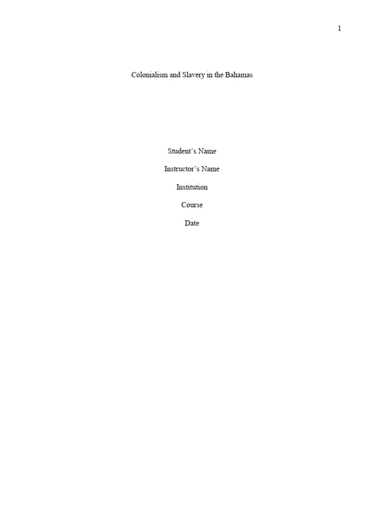 Colonialism and Slavery in the Bahamas | PDF | Colonialism | Slavery