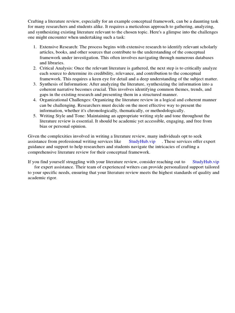 Example Conceptual Framework Literature Review | PDF | Sustainability ...