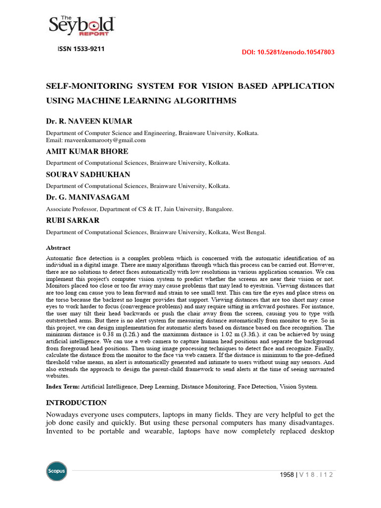 Vision System for Distance Monitoring | PDF