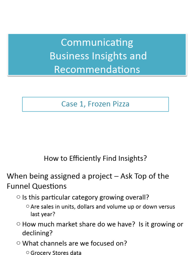 Business Insights for Frozen Pizza Analysis | PDF | Retail | Private Sector