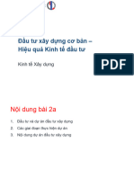 2a. Đầu Tư Xây Dựng Cơ Bản - Hiệu Quả Kinh Tế Đầu Tư