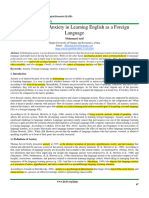 The Impact of Anxiety in Learning Englis