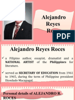Group 7 Report in Philippine Literature Alejandro R Roces