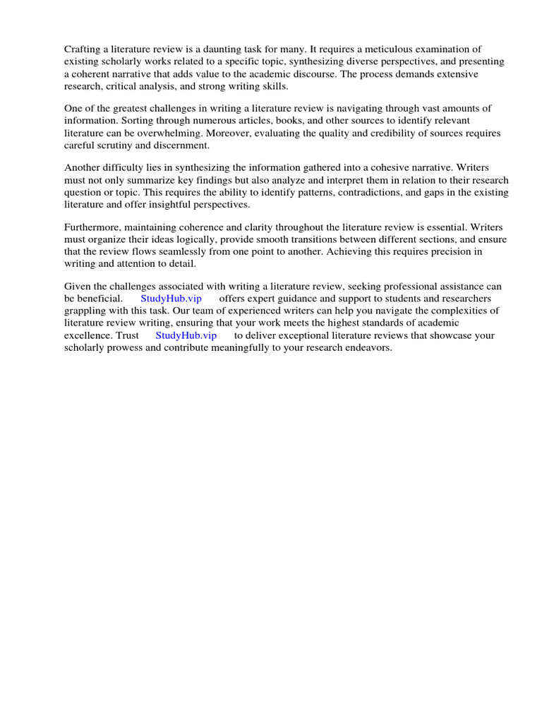 Literature Review Intro Example | PDF | Literature Review | Academic ...