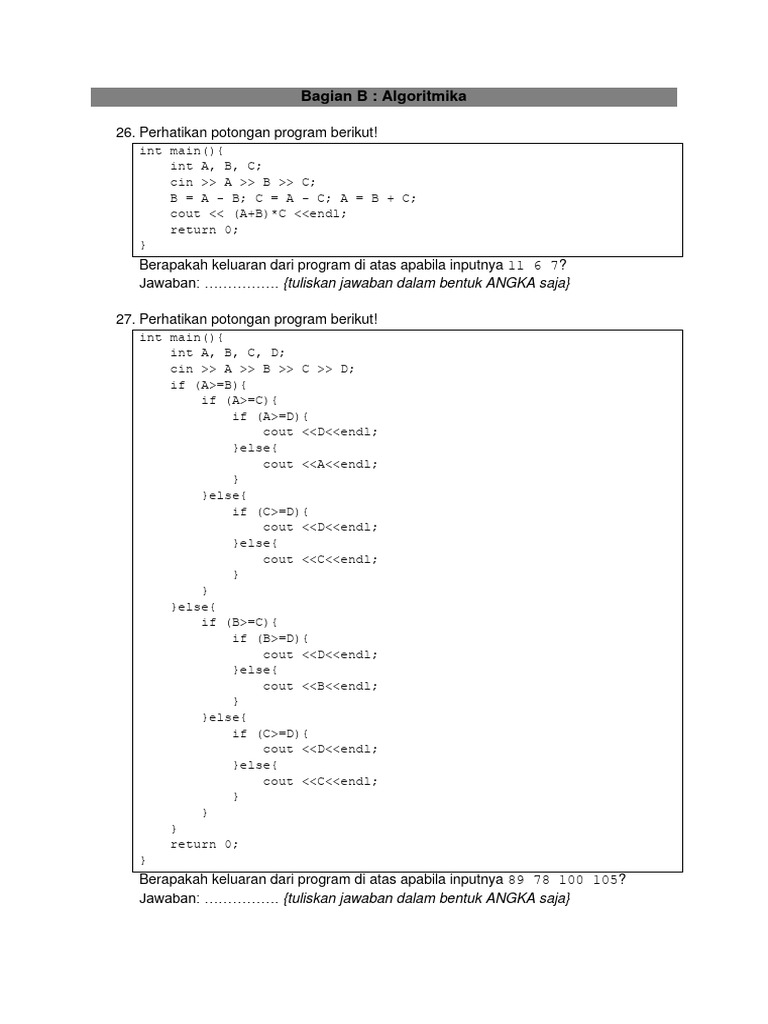 Keluaran Program Algoritma C++ dan Debugging | PDF | Metode & Bahan Ajar