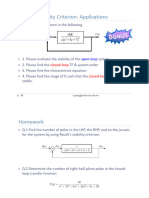 Rouths Stability Criterion Homework