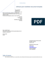 Software Post Installation Document Template