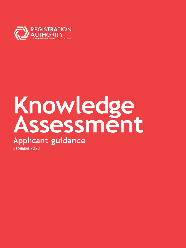 Knowledge Assessment Guide for Applicants | PDF