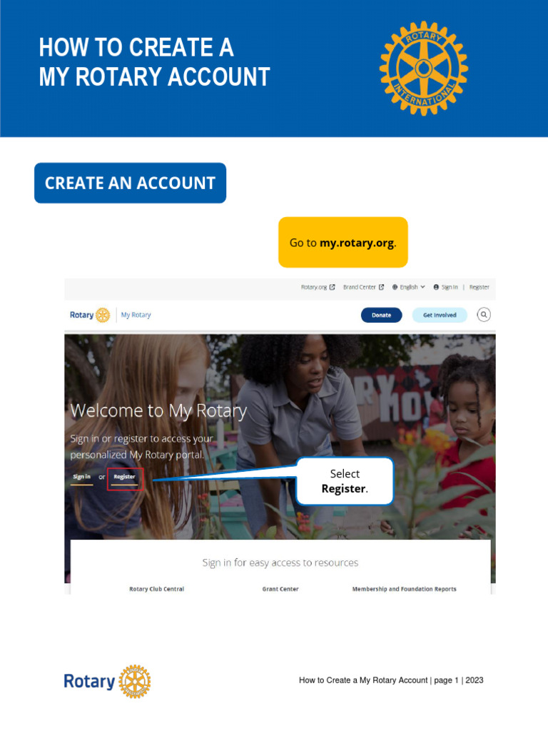 How To Create My Rotary Account en PDF