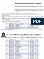 1st Merit List BS Information Technology Group B Department of Information