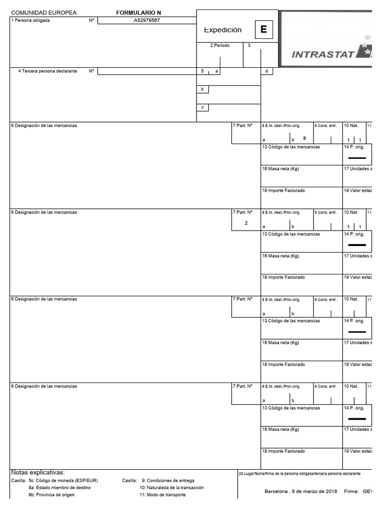 1º Intrastat | PDF