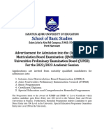 School of Basic Studies Advert For 2022-2023